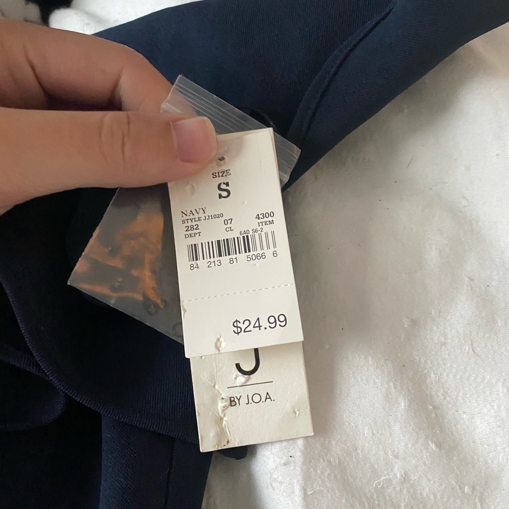 One Shoulder Navy Ruffle Romper - Picture 3 of 3